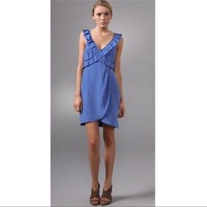 Tibi Silk Sleeveless Pleated wrap skirt dress